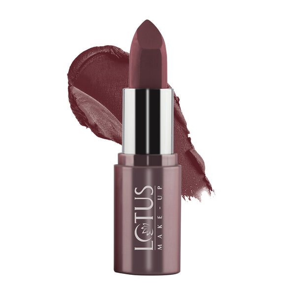 Lotus Make Up Ecostay Powder Matte Lipstick - PM08 Divine Diva|4.2 gms|MRP 595