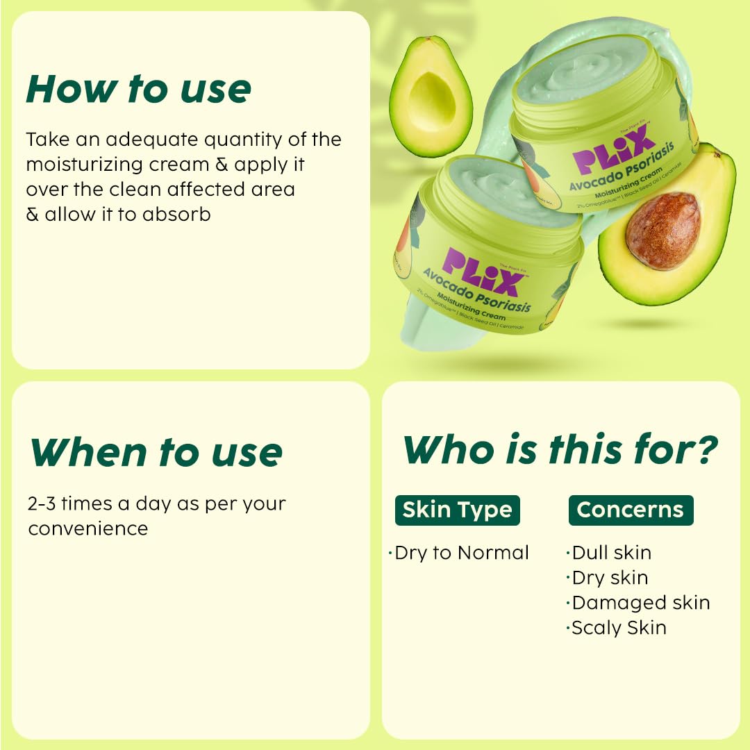 Plix Avacado Psoriasis Moisturizing Cream|50 gms|MRP 800