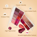 Shopaarel Rich Color Lip Palette 19.2 gms | Highly Pigmented Lip Shades