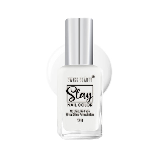 Swiss Beauty Slay Nail Colour 23 Flat White|25 ml|MRP 129