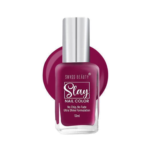 Swiss Beauty Slay Nail Colour � Wine Ready|13 ml|MRP 129