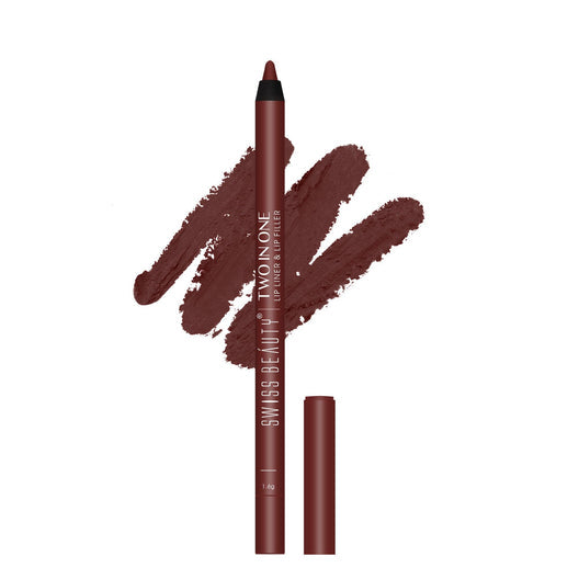 Swiss Beauty Two In One Lip Liner & Lip Filler 04 Hot Brown|1.6 gms|MRP 229