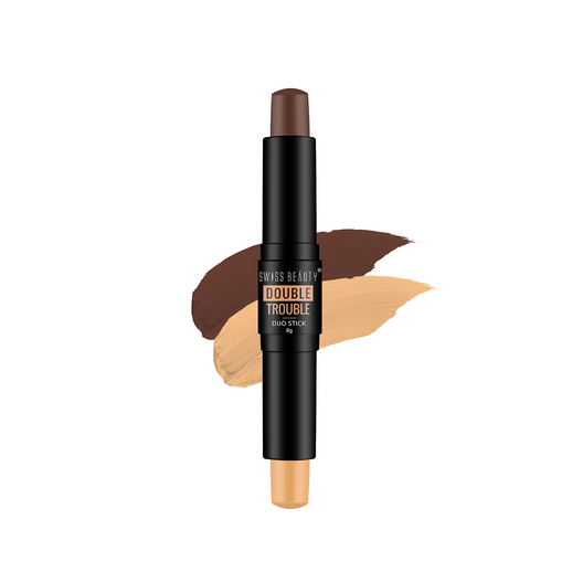 Swiss Beauty Double Trouble Duo Highlighter & Contour Stick 04 Coco Focus|8 gms|MRP 399