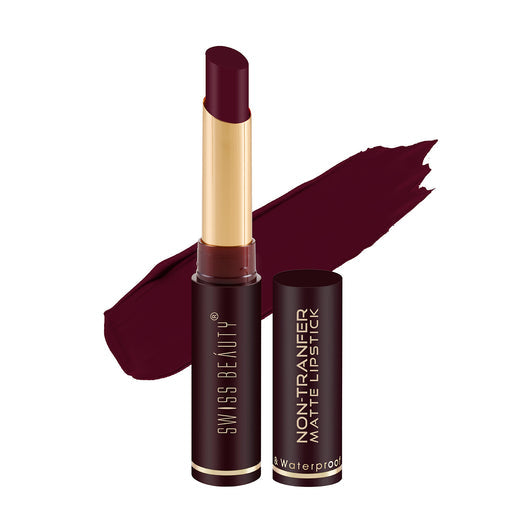 Swiss Beauty Non-transfer Matte Lipstick 10 Wine Blush|2 gms|MRP 329