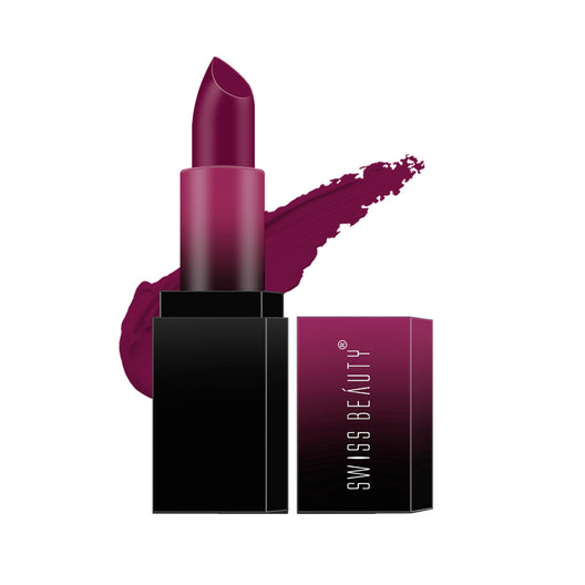 Swiss Beauty HD Matte Lipstick 06 Plum-House|3.5 gms|MRP 399