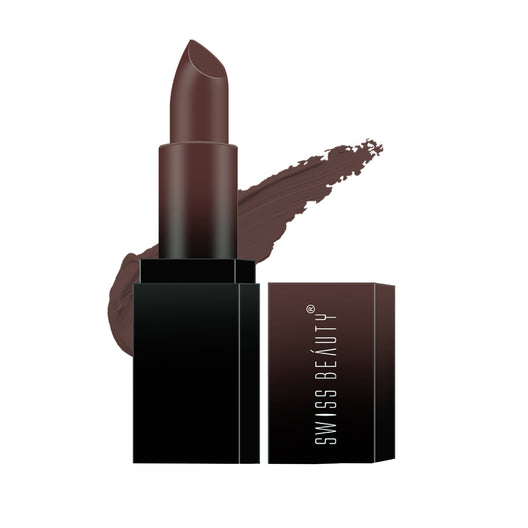 Swiss Beauty HD Matte Lipstick 19 Dark-Brown|3.5 gms|MRP 399