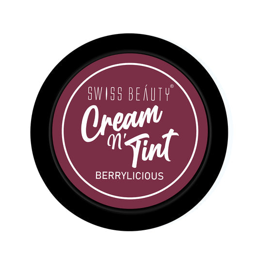 Swiss Beauty 3-in-1 Lip and Cheek Cream N' Tint 01 Berrylicious|8 gms|MRP 219