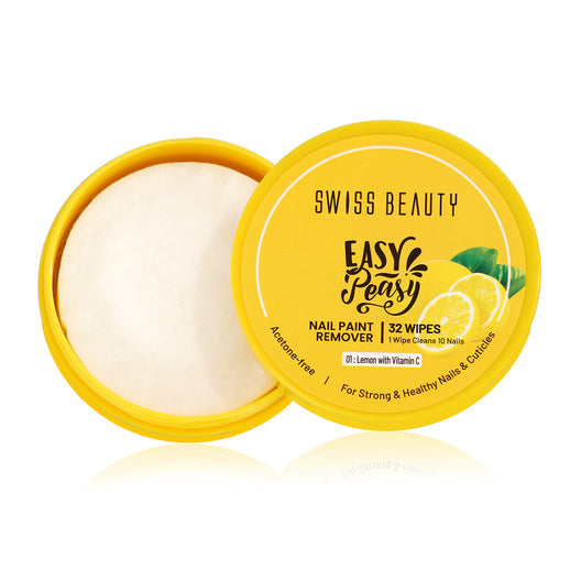 Swiss Beauty Nail Polish Remover Wipes - Lemon With Vitamin C|32 gms|MRP 59