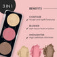 Swiss Beauty Cheek-A-Boo 3-in-1 Face Palette with Blusher , Contour and Highlighter 01|8 gms|MRP 349