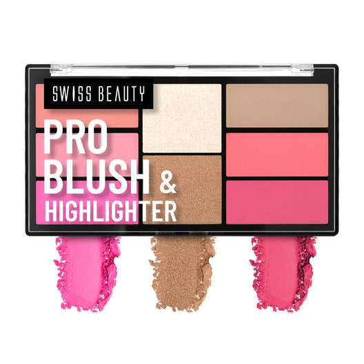 Swiss Beauty Pro Blush & Highlighter Palette 04|18 gms|MRP 599