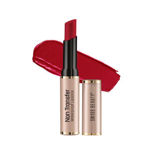 Swiss Beauty Non-Transfer Lipstick  408 Blood-Red|3 gms|MRP 399