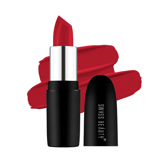 Swiss Beauty Pure Matte Lipstick 201 Russian-Red|3.8 gms|MRP 229
