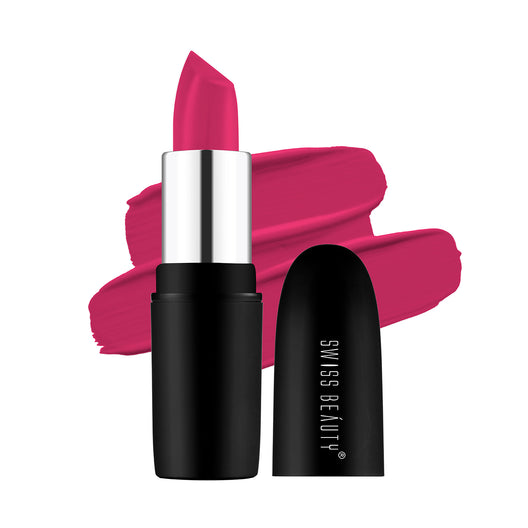 Swiss Beauty Pure Matte Lipstick 219 Hot-Pink|3.8 gms|MRP 229