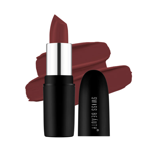 Swiss Beauty Pure Matte Lipstick 225 Cafe-Mocha|3.8 gms|MRP 229