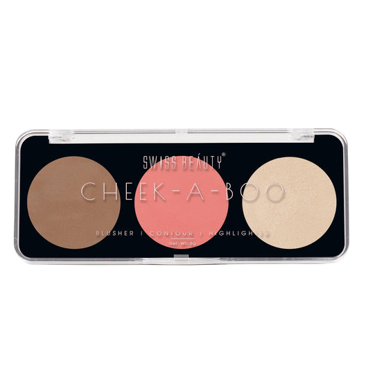 Swiss Beauty Cheek-A-Boo 3-in-1 Face Palette with Blusher , Contour and Highlighter 03|8 gms|MRP 349