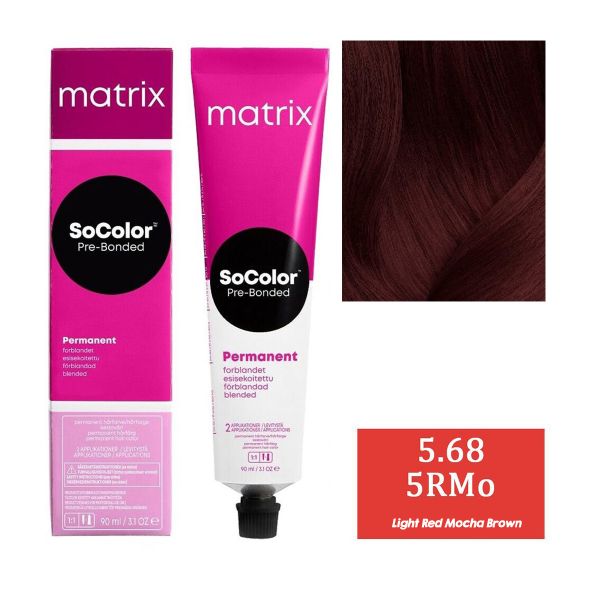 Matrix SoColor 5.68 5RMo (Light Red Mocha Brown)|90 ml|MRP 370