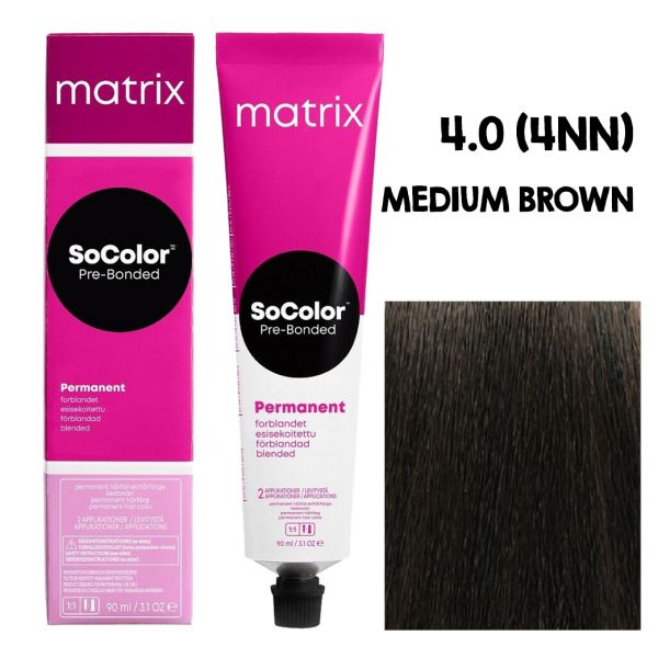 Matrix SoColor 4NN Medium Brown 90ml permanent hair colour
