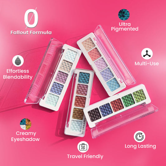 Shopaarel Crystal Eyeshadow Palette | 5 Shimmer Shades