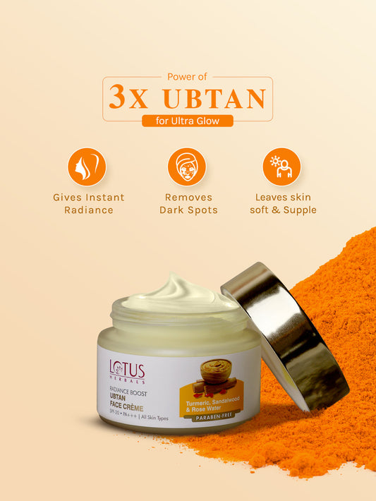 Lotus Herbals Radiance Boost Ubtan Face Cream, face cream, creamy texture