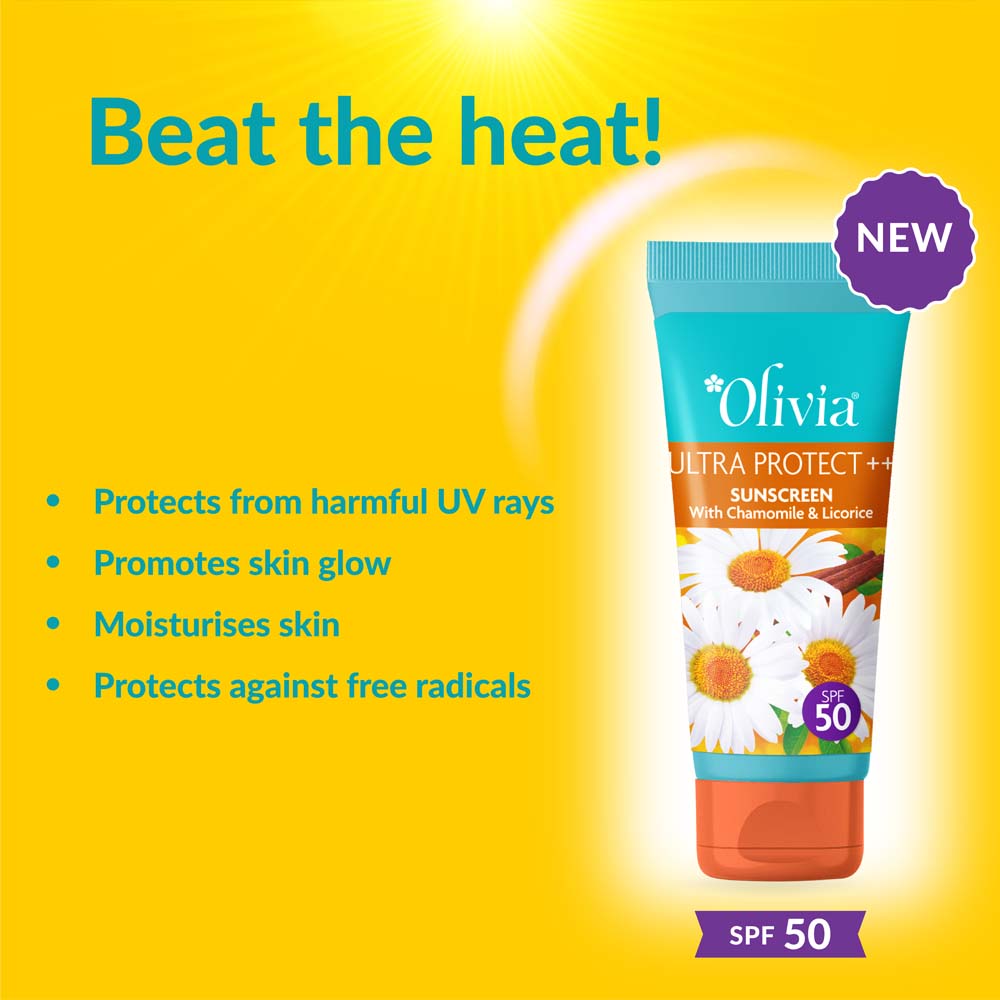 Olivia Ultra Protect Sunscreen SPF 50, broad spectrum sun care, lightweight sunscreen, daily skin protection
