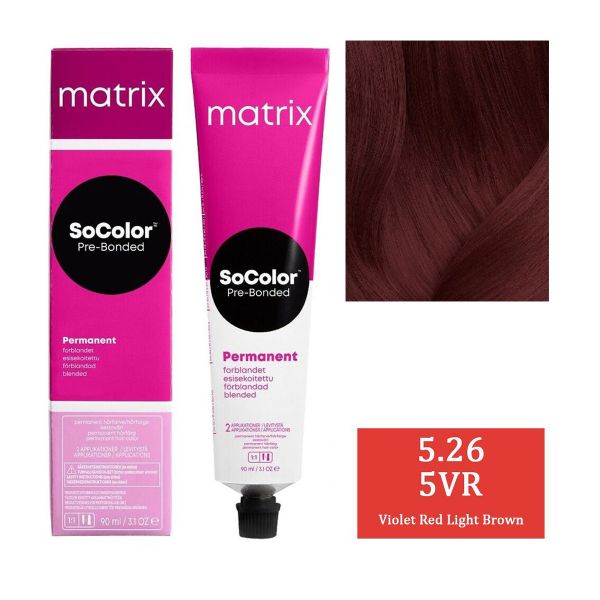 Matrix SoColor 5.26 5VR (Violet Red Light Brown)|90 ml|MRP 370