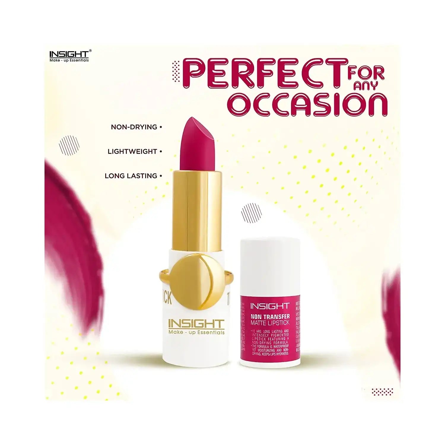 Insight Cosmetics 24 Hrs Non-Transfer Matte Lipstick 19 Test Me 4.2g vivid colour