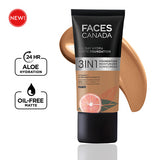 Faces Canada 3in1 All Day Hydra Matte Foundation  - Warm Sand 042|25 ml|MRP 549