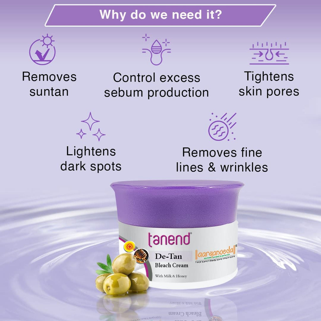 Aaryanveda Tanend De-Tan Bleach Cream|40 gms|MRP 110