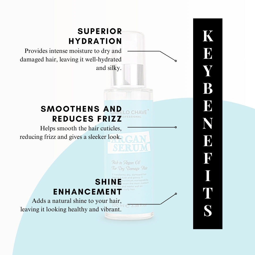 Cabelo Chave Argan Serum , Frizz Control & Shiny Hair Care For Men & Women 50ml