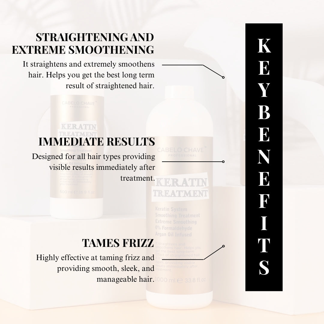Cabelo Chave Keratin Treatment For Formaldehyde-Free Hair Smoothing & Repair Therapy 1000ml