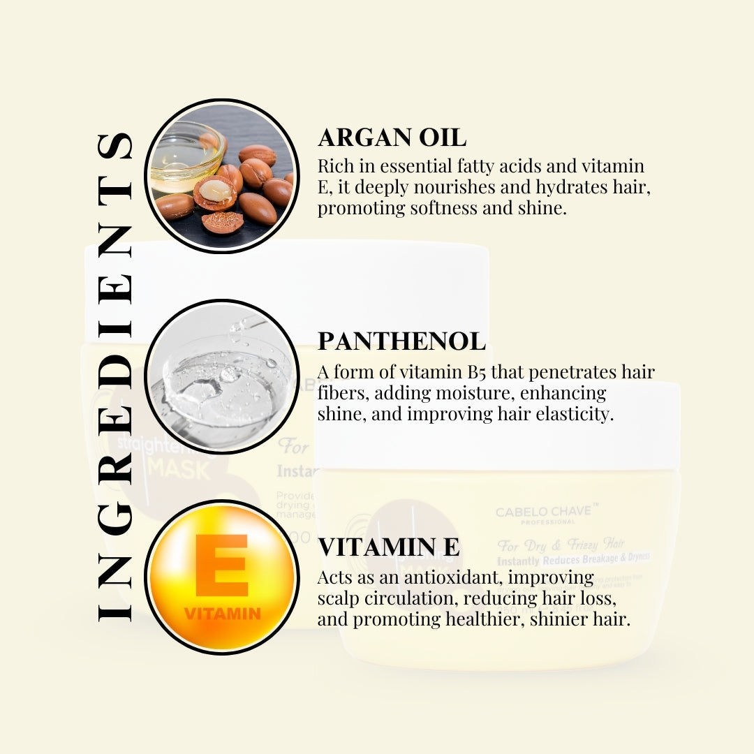 Cabelo Chave Professional Straightening Mask | Smooth, Sleek & Frizz-Free Hair Solution 500ml