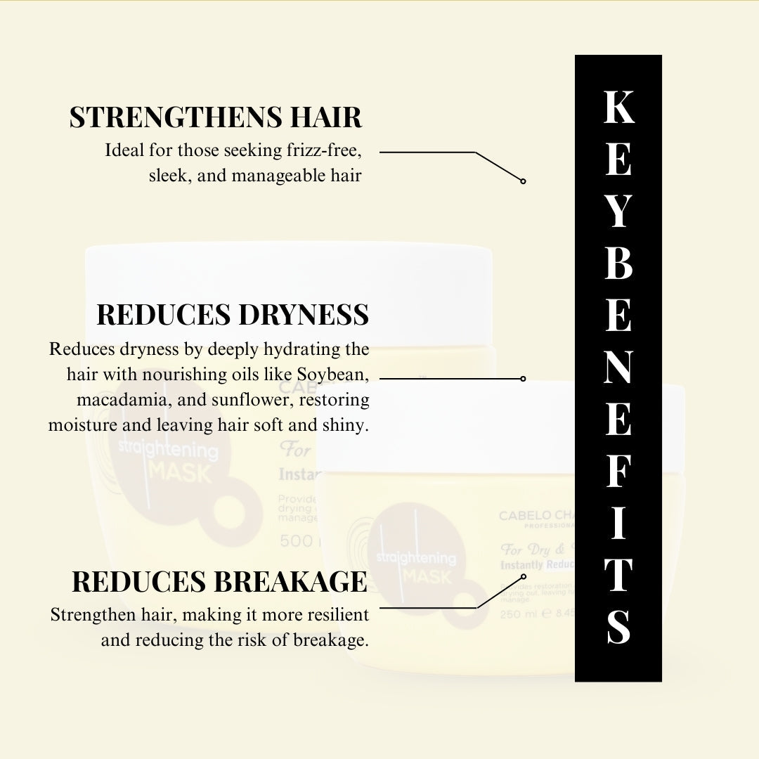 Cabelo Chave Professional Straightening Mask | Smooth, Sleek & Frizz-Free Hair Solution 500ml