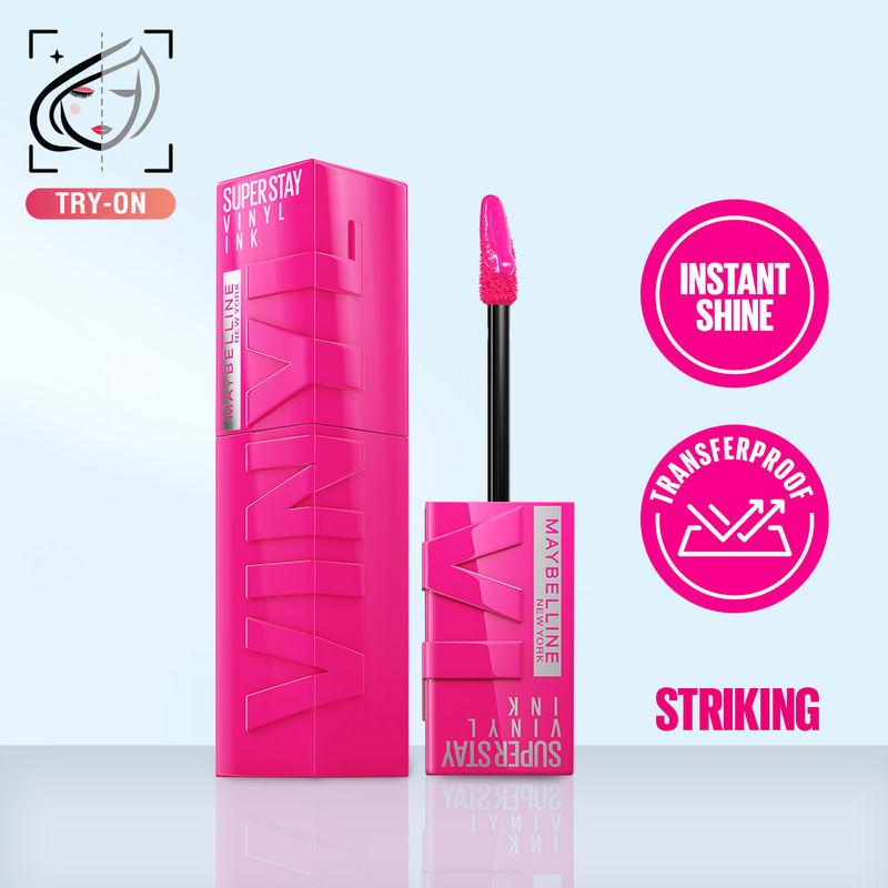 Maybelline Superstay Vinyl Ink Liquid Lipstick � 150 Striking|4.2 ml|MRP 849