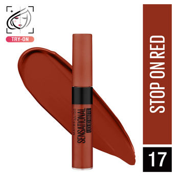 Maybelline New York Sensational Liquid Matte Lipstick � 17 Stop On Red|7 ml|MRP 429