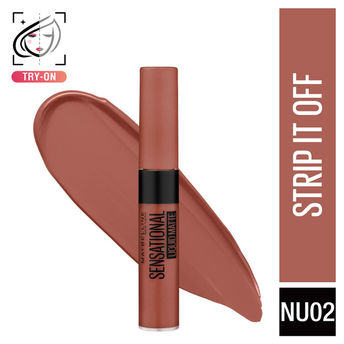 Maybelline New York Sensational Liquid Matte Lipstick � Nu02 Strip It Off|7 ml|MRP 429