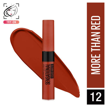 Maybelline New York Sensational Liquid Matte Lipstick � 12 More Than Red|7 ml|MRP 429