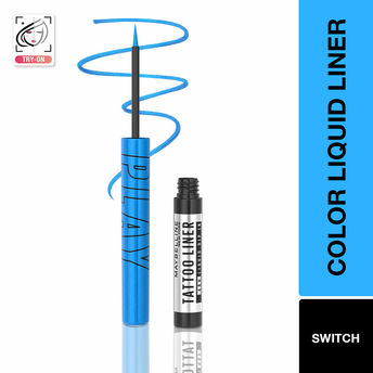 Maybelline Tattoo Play Colored Liquid Eyeliner � Switch (Blue)|2.1 ml|MRP 549