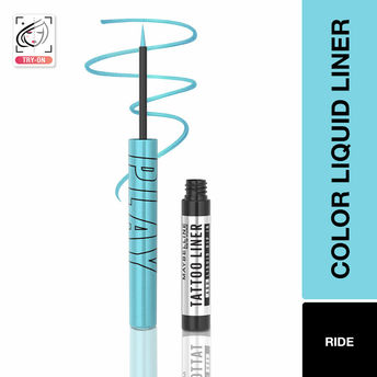 Maybelline Tattoo Play Colored Liquid Eyeliner � Ride (Light Blue)|2.1 ml|MRP 549