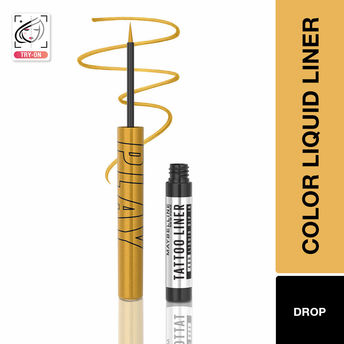 Maybelline Tattoo Play Colored Liquid Eyeliner � Drop (Gold)|2.1 ml|MRP 549