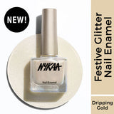 Nykaa Glitter Nail Enamel - Dripping Gold 461|9 ml|MRP 249