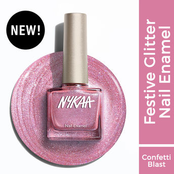 Nykaa Glitter Nail Enamel - Confetti Blast 465|9 ml|MRP 249