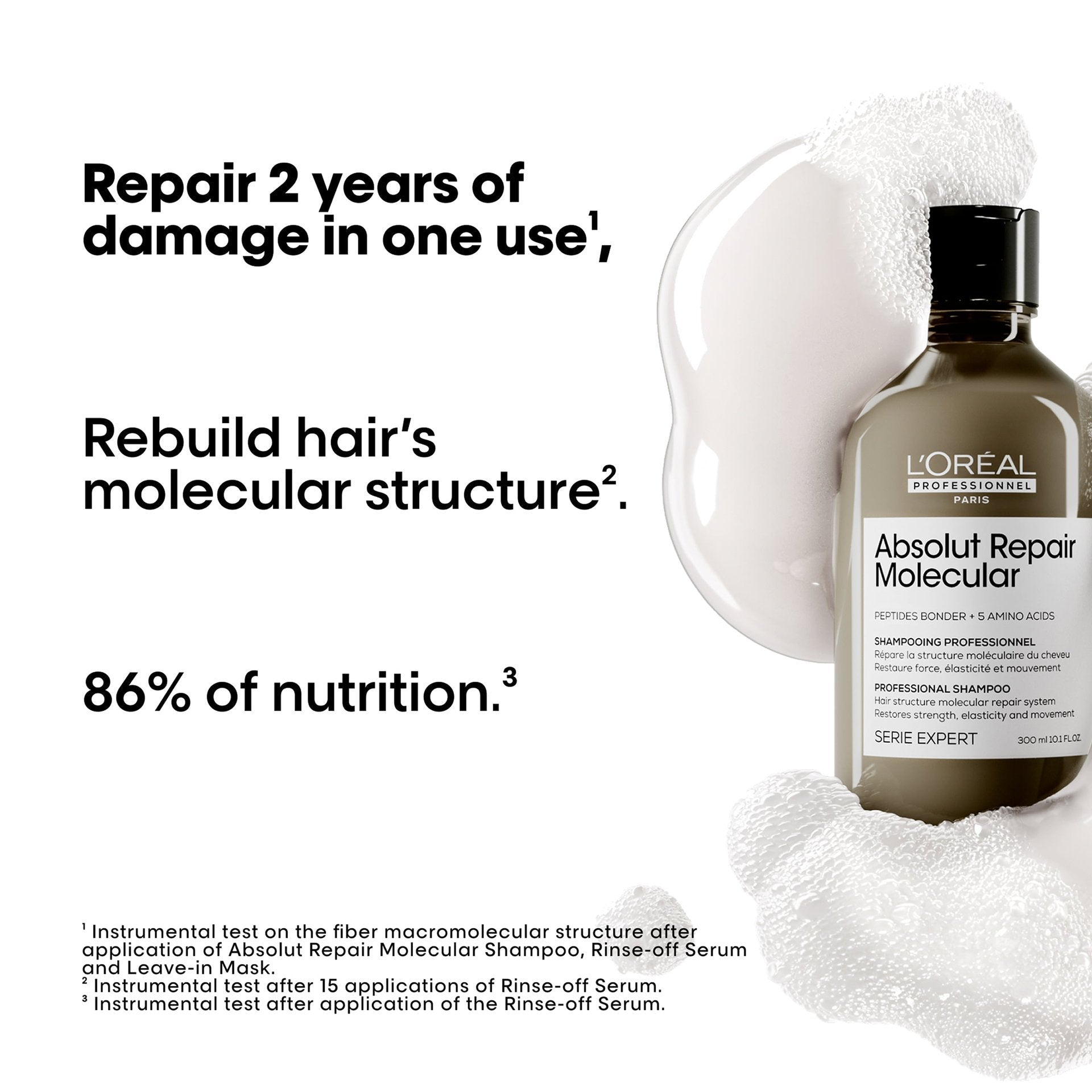 L'Oreal Professionnel Absolut Repair Molecular Shampoo for Damaged Hair|300 ml|MRP 1490