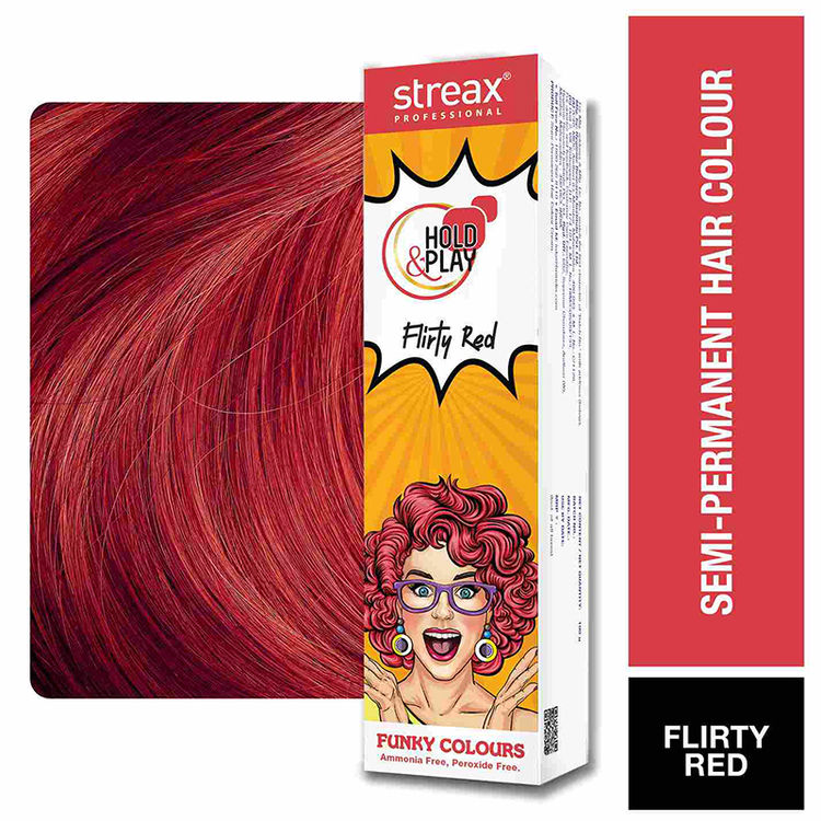 Streax Professionalï¿½Hold & Play Funky Colours - Flirty Red|60 gms|MRP 475