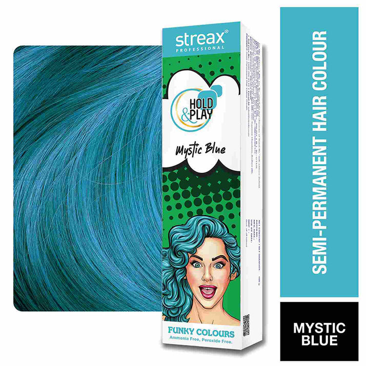 Streax Professionalï¿½Hold & Play Funky Colours - Mysitic Blue|100 gms|MRP 475