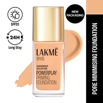 Lakmï¿½ 9to5 Powerplay Priming Liquid Foundation ï¿½ W120 Warm Creme|25 ml|MRP 699
