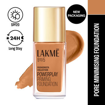 Lakmï¿½ 9to5 Powerplay Priming Liquid Foundation ï¿½  N360 Neutral Chestnut|25 ml|MRP 699