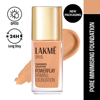 Lakmï¿½ 9to5 Powerplay Priming Liquid Foundation ï¿½  W240 Warm Beige|25 ml|MRP 699