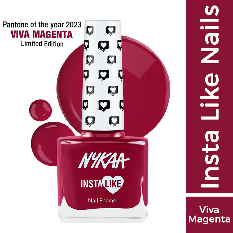 Nykaa InstaLike Long lasting Nail Enamel - Viva Magenta Bold 309|9 ml|MRP 119