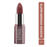 Lotus Make Up Ecostay Powder Matte Lipstick - PM05 Sassy|4.2 gms|MRP 595