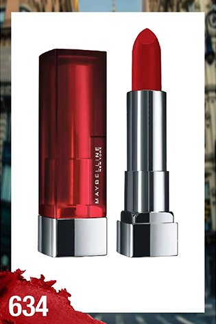 Maybelline New York Color Sensational Creamy Matte Lipstick � 634 Bold Crimson|3.9 gms|MRP 329